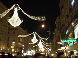 główna ulica Wiednia w świątecznej szacie